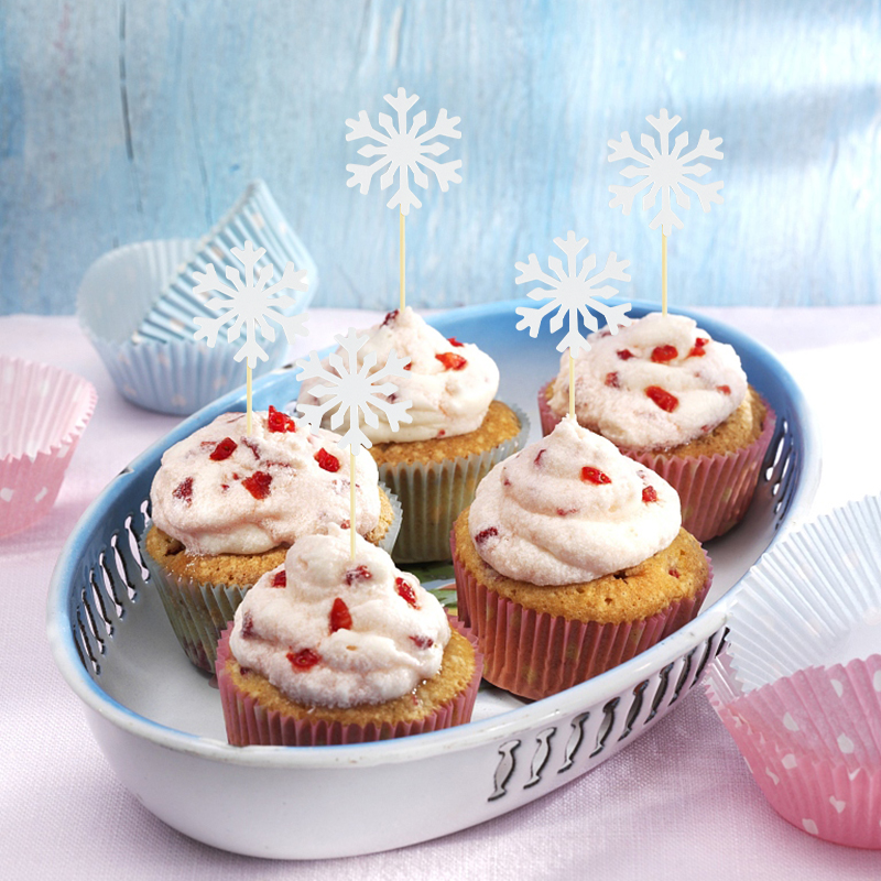 Snowflake Cupcake Toppers (50Pcs) Snowflake Cupcake Toppers (50Pcs)