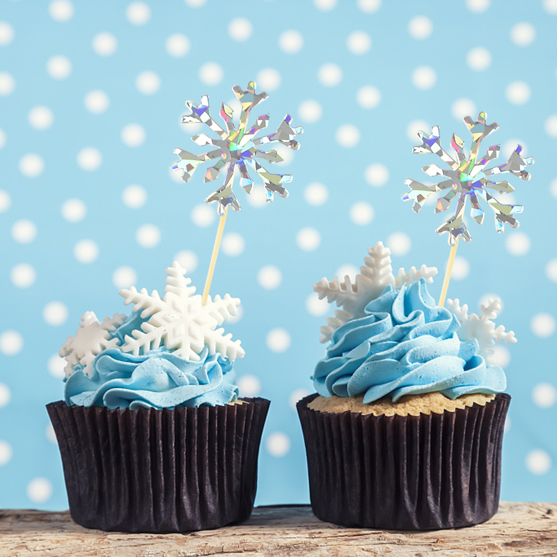 Snowflake Cupcake Toppers (50Pcs) Snowflake Cupcake Toppers (50Pcs)