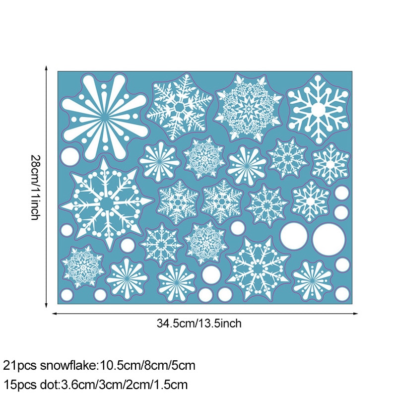 Snowflake Stickers Christmas Decor (36 Pcs)