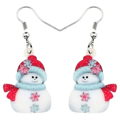 Snowman Earrings Ladies Christmas Accessory