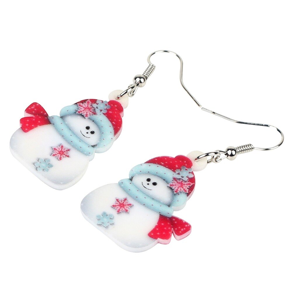 Snowman Earrings Ladies Christmas Accessory