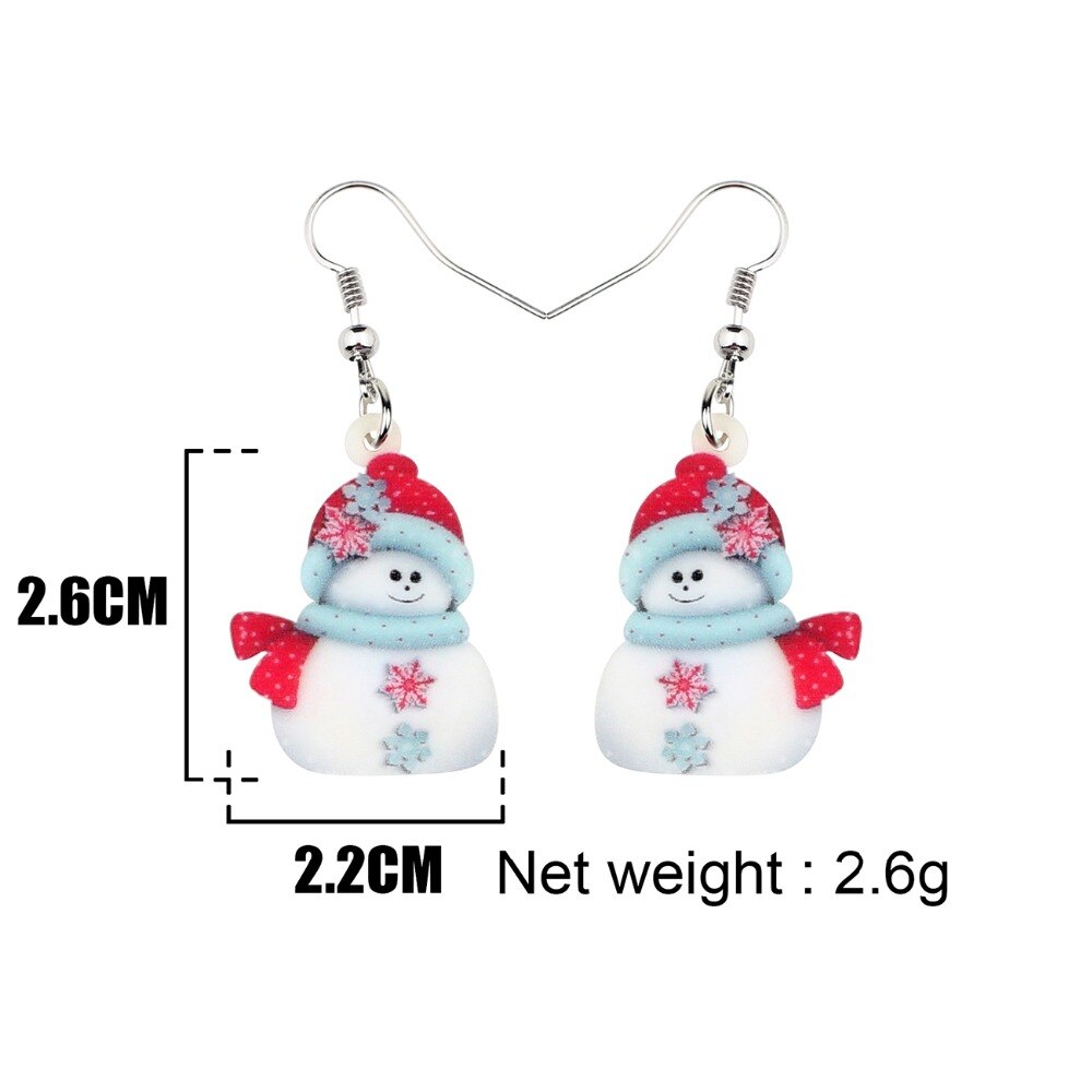 Snowman Earrings Ladies Christmas Accessory