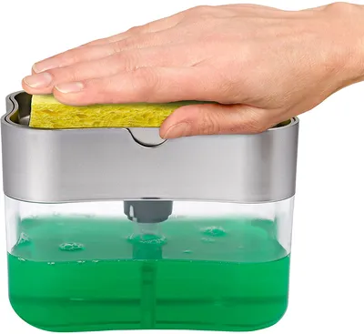 Soap Pump and Sponge Caddy with Sponge Soap Pump and Sponge Caddy with Sponge