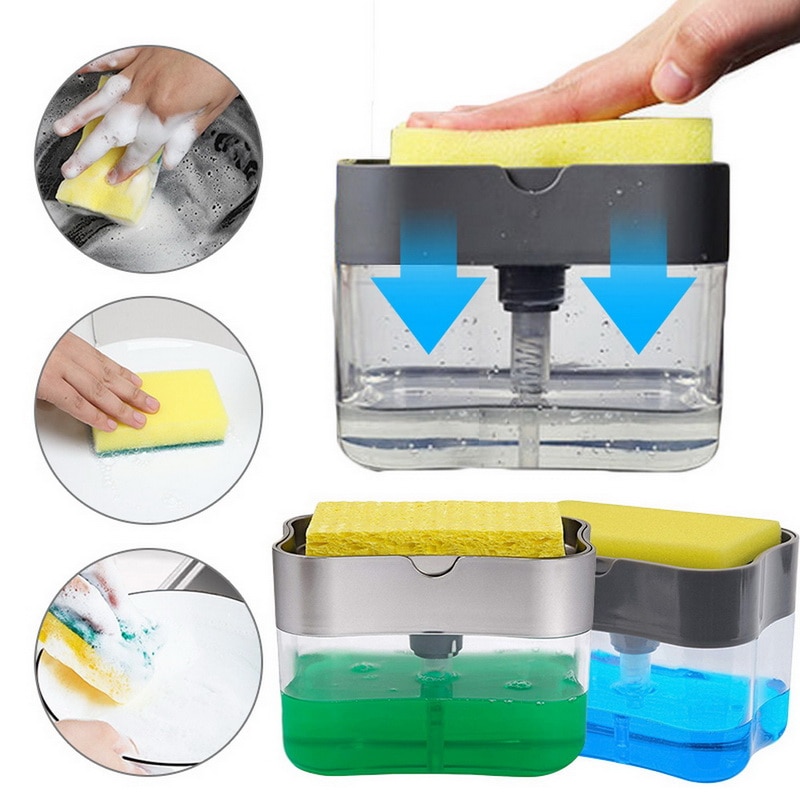 Soap Pump and Sponge Caddy with Sponge Soap Pump and Sponge Caddy with Sponge
