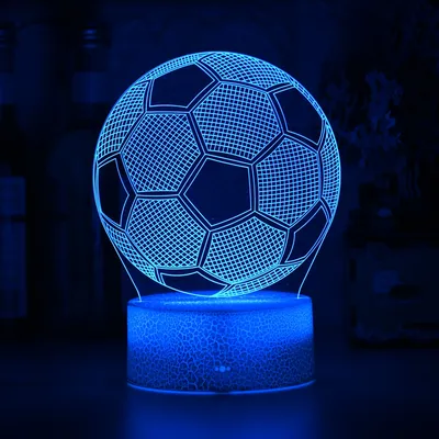 Soccer Ball Light 3D Illusion Kids Table Lamp