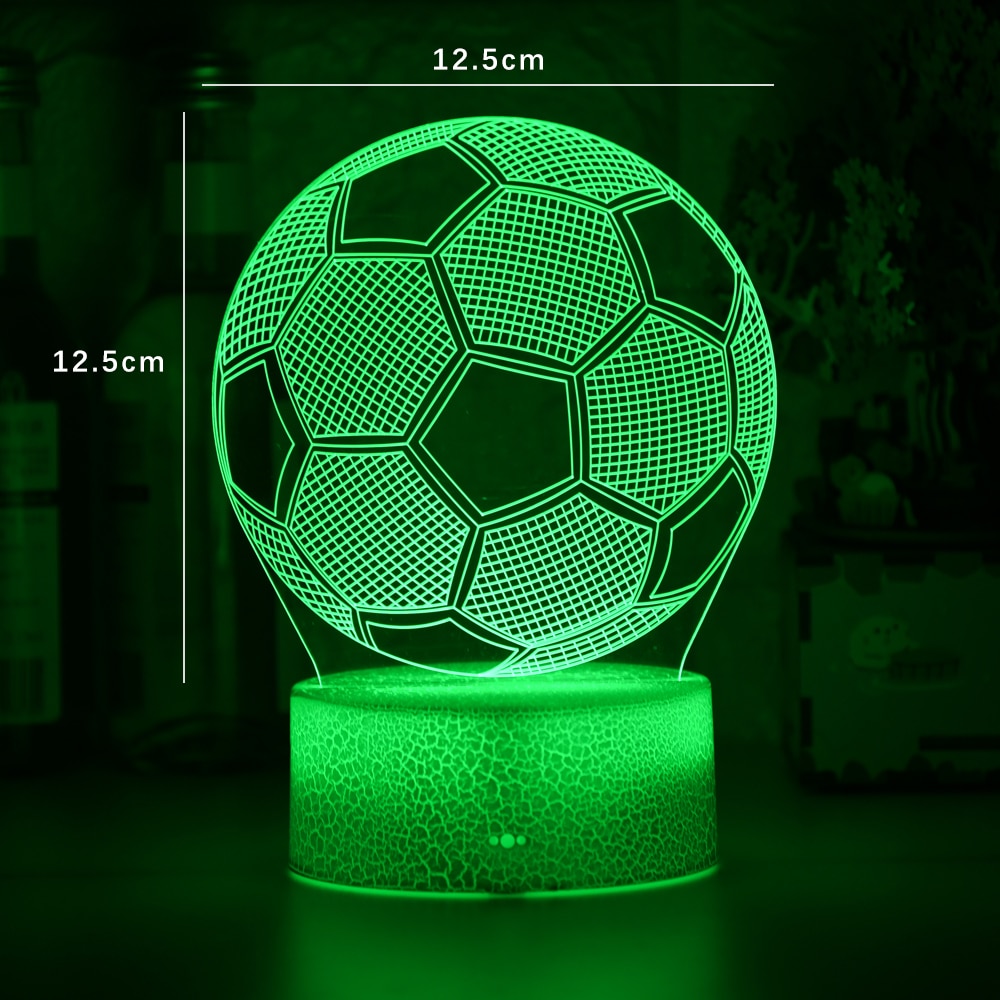 Soccer Ball Light 3D Illusion Kids Table Lamp