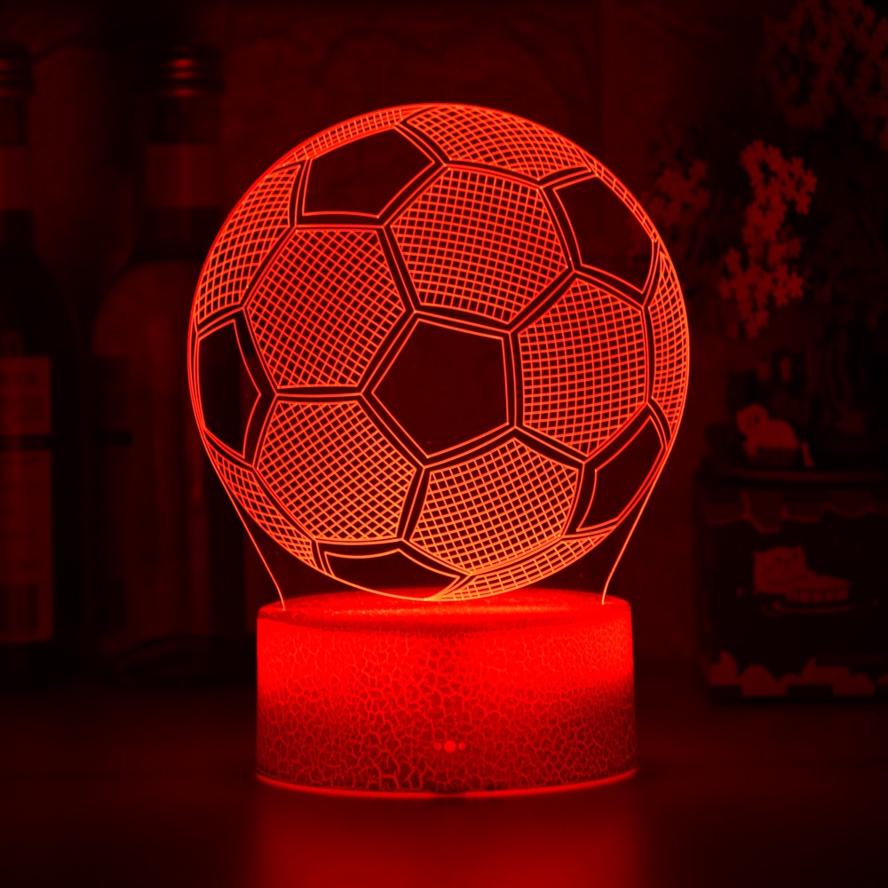 Soccer Ball Light 3D Illusion Kids Table Lamp