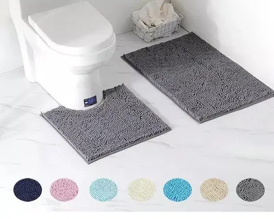 Soft Absorbent Toilet Carpet Set (2 Pcs)