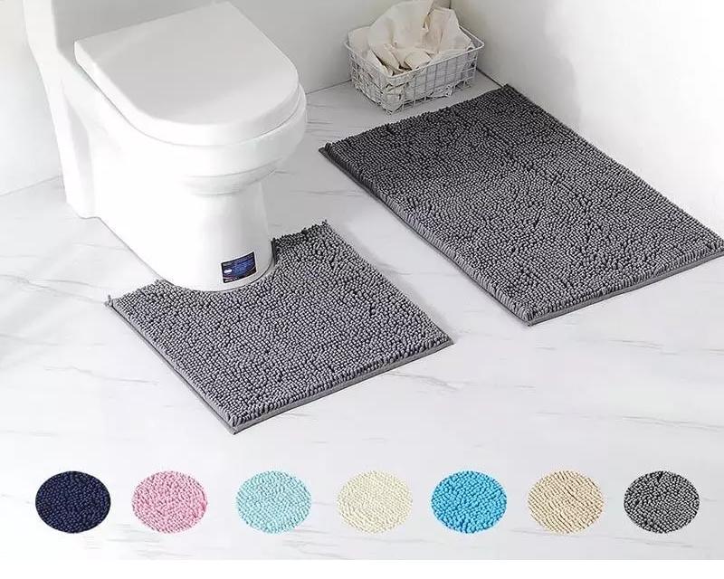 Soft Absorbent Toilet Carpet Set (2 Pcs)
