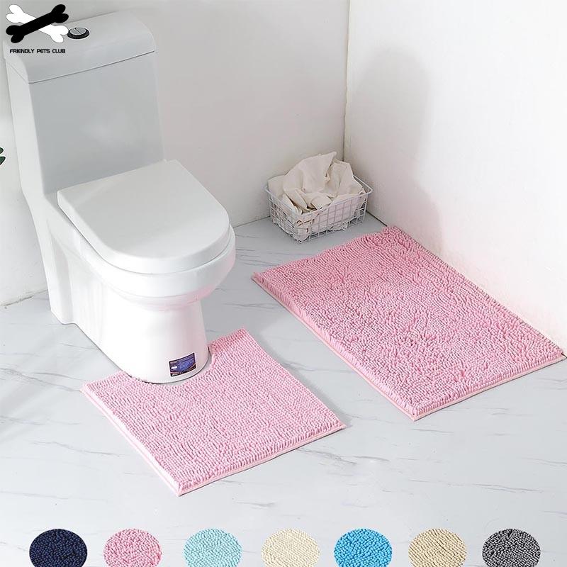 Soft Absorbent Toilet Carpet Set (2 Pcs)