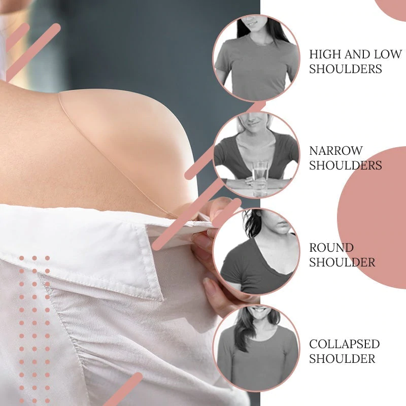 Soft Anti Slip Shoulder Pads Reusable Self Adhesive Style Traceless Invisible Shoulder Pads for Women Soft Anti Slip Shoulder Pads Reusable Self Adhesive Style Traceless Invisible Shoulder Pads for Women