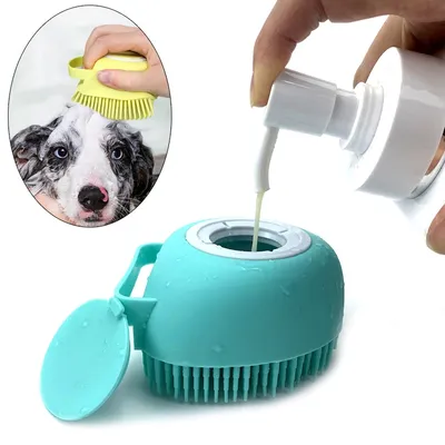 Soft Bristles Silicone Dog Shampoo Brush