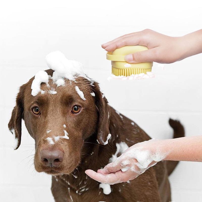Soft Bristles Silicone Dog Shampoo Brush