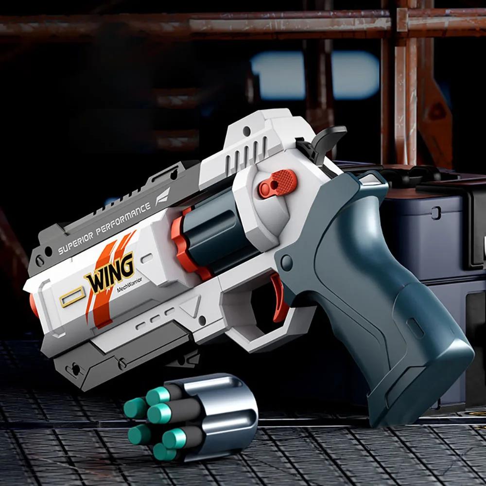 Soft Bullets Guns Toy For Boy Adult EVA Foam Bullet Pistol Rapid Deformation Revolver Children Outdoor Shooting Toys