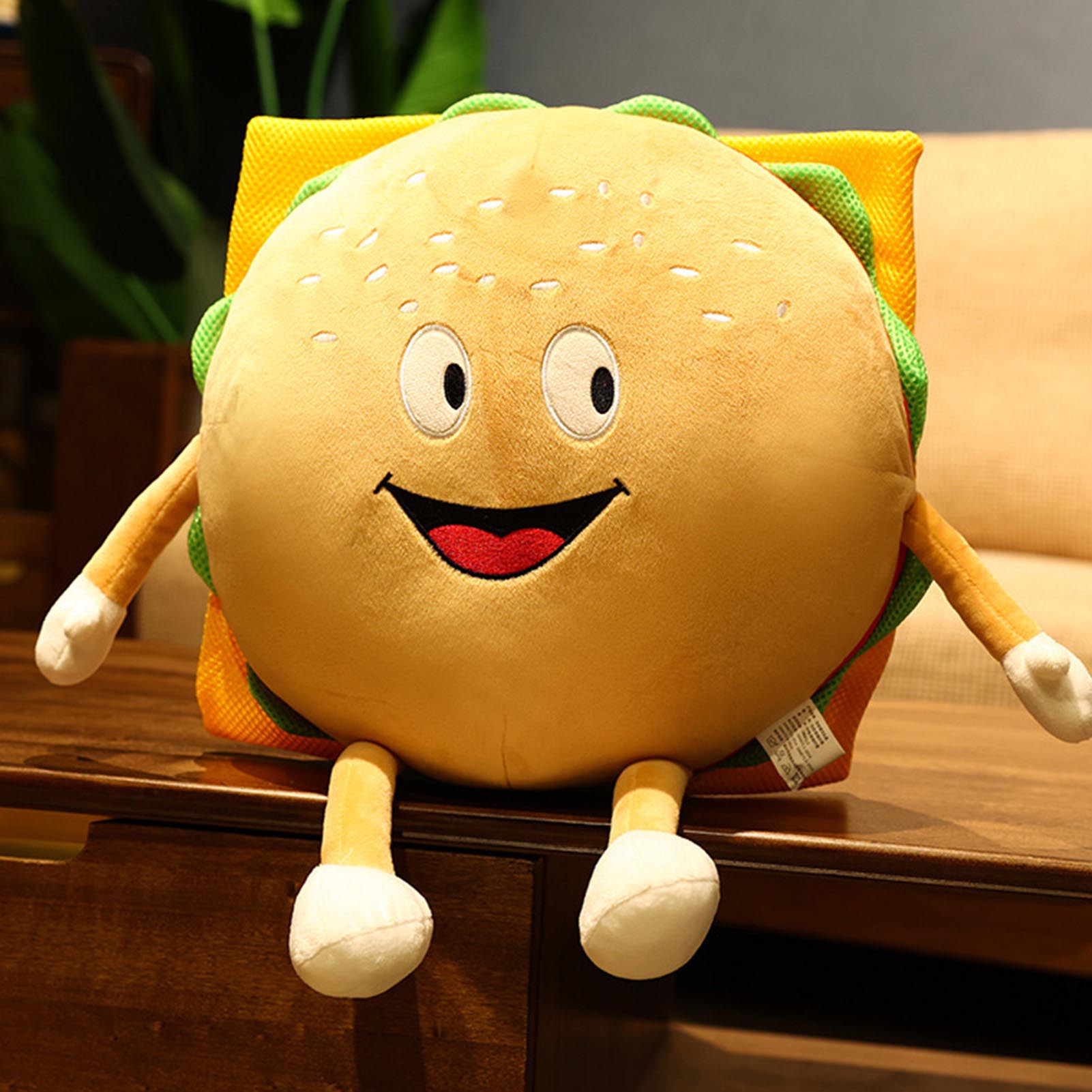 Soft Cotton Burger Plush Pillow