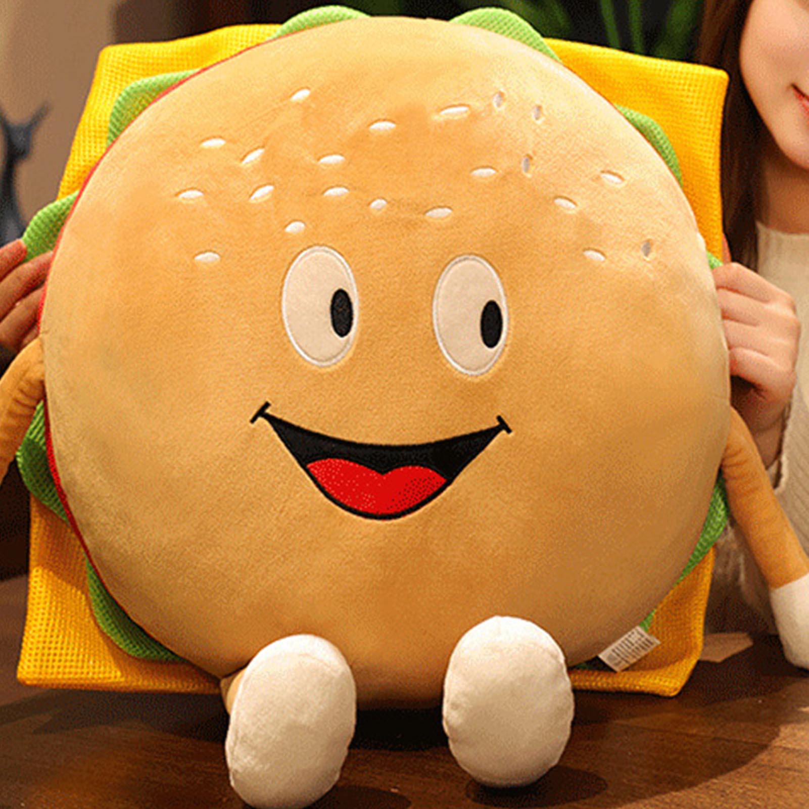 Soft Cotton Burger Plush Pillow