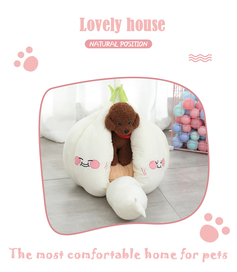 Soft Cotton Garlic Cat Bed
