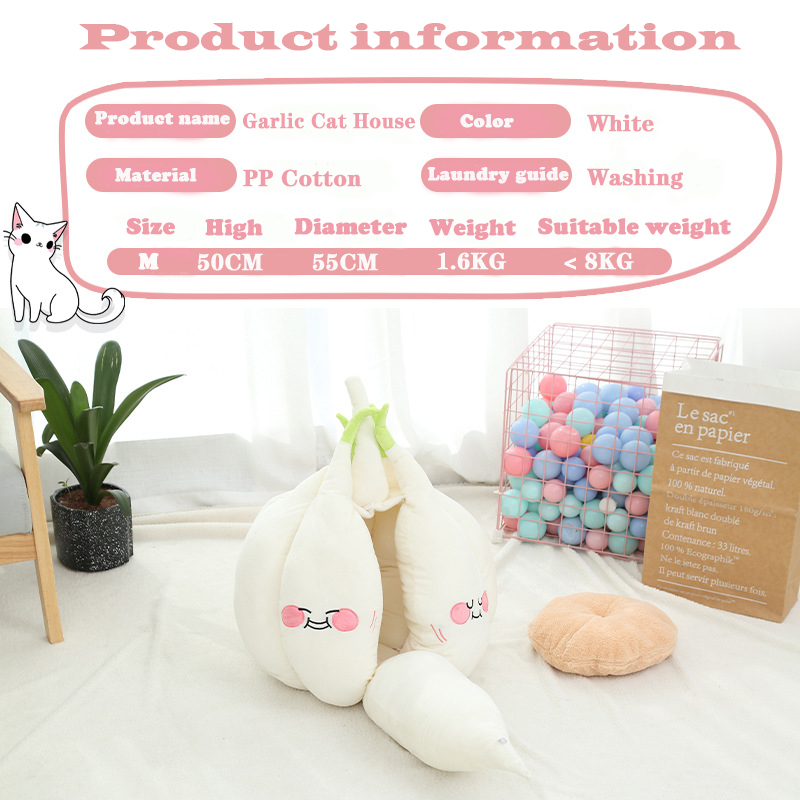 Soft Cotton Garlic Cat Bed