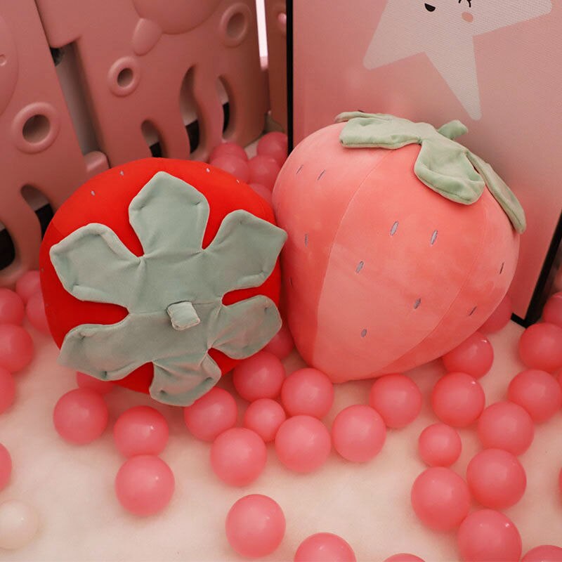 Soft Cotton Strawberry Plush Pillow