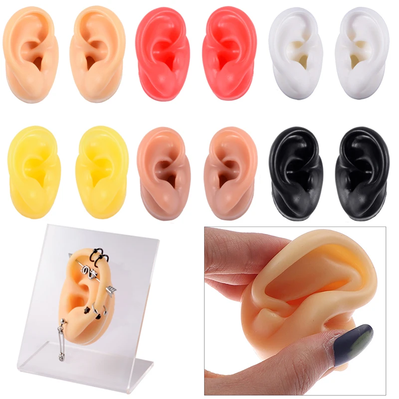 Soft Ear Silicone Piercing Model Tattoo Practice Tools Earring Jewelry Display Soft Ear Silicone Piercing Model Tattoo Practice Tools Earring Jewelry Display