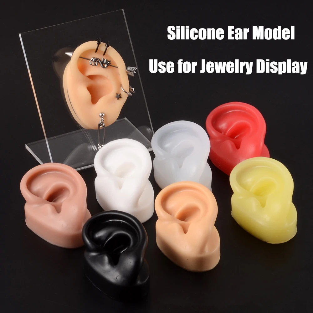 Soft Ear Silicone Piercing Model Tattoo Practice Tools Earring Jewelry Display Soft Ear Silicone Piercing Model Tattoo Practice Tools Earring Jewelry Display