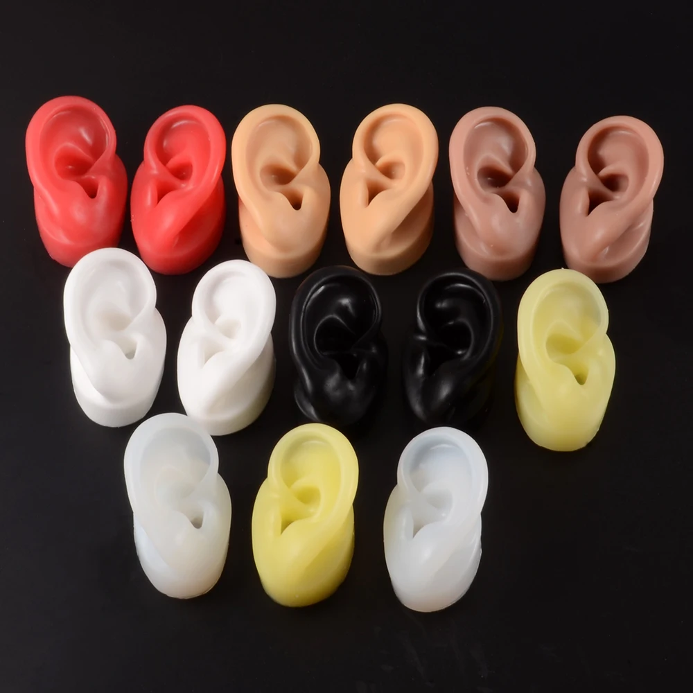 Soft Ear Silicone Piercing Model Tattoo Practice Tools Earring Jewelry Display Soft Ear Silicone Piercing Model Tattoo Practice Tools Earring Jewelry Display