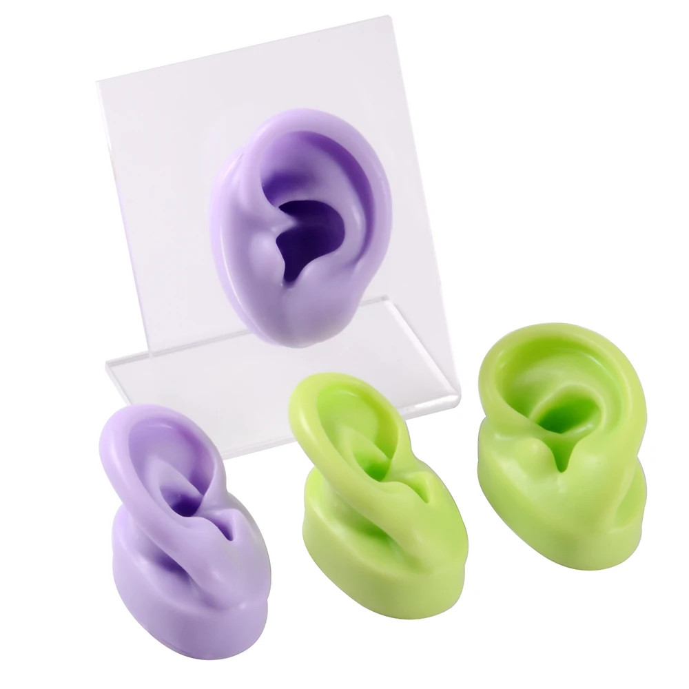 Soft Ear Silicone Piercing Model Tattoo Practice Tools Earring Jewelry Display Soft Ear Silicone Piercing Model Tattoo Practice Tools Earring Jewelry Display