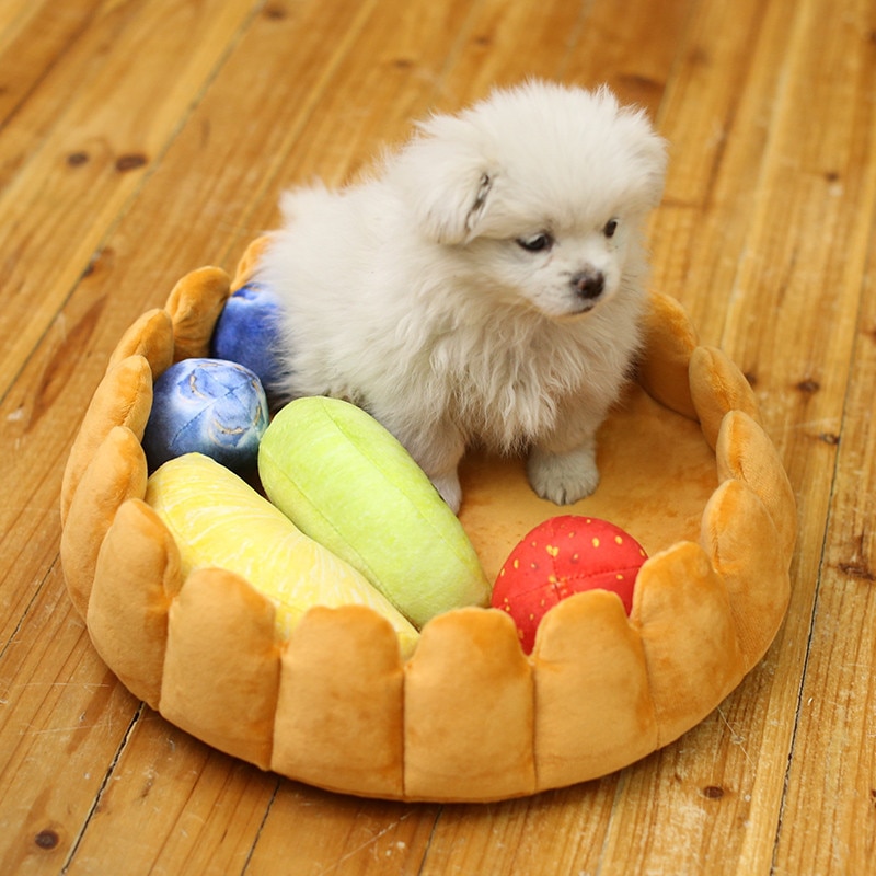 Soft Fleece Fruit Tart Cat Bed