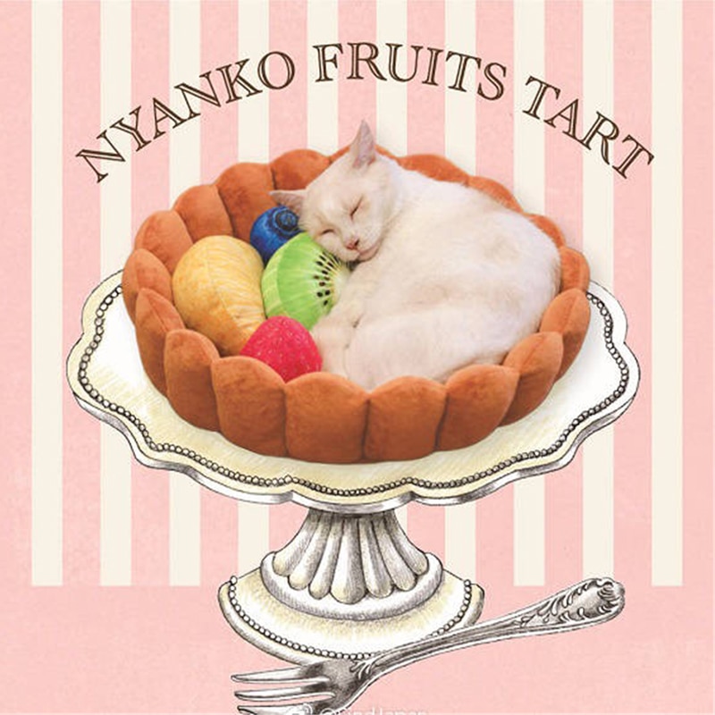 Soft Fleece Fruit Tart Cat Bed