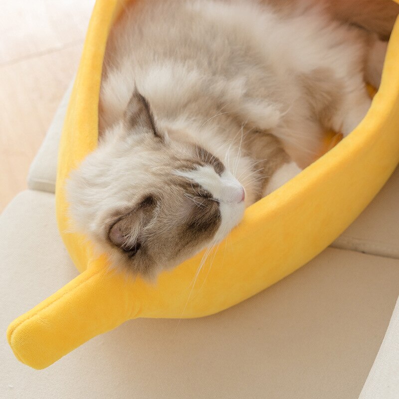 Soft Plush Banana Bed for Cats Soft Plush Banana Bed for Cats