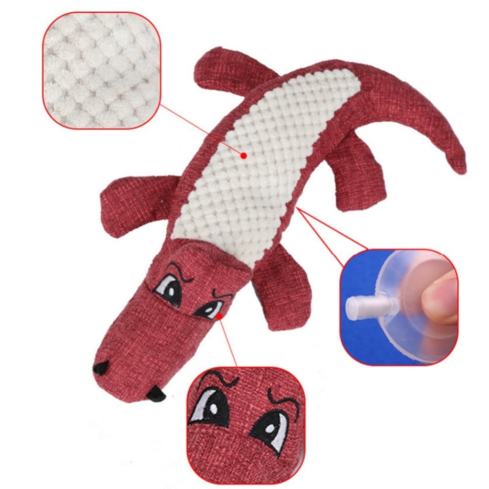 Soft Plush Crocodile Dog Toy