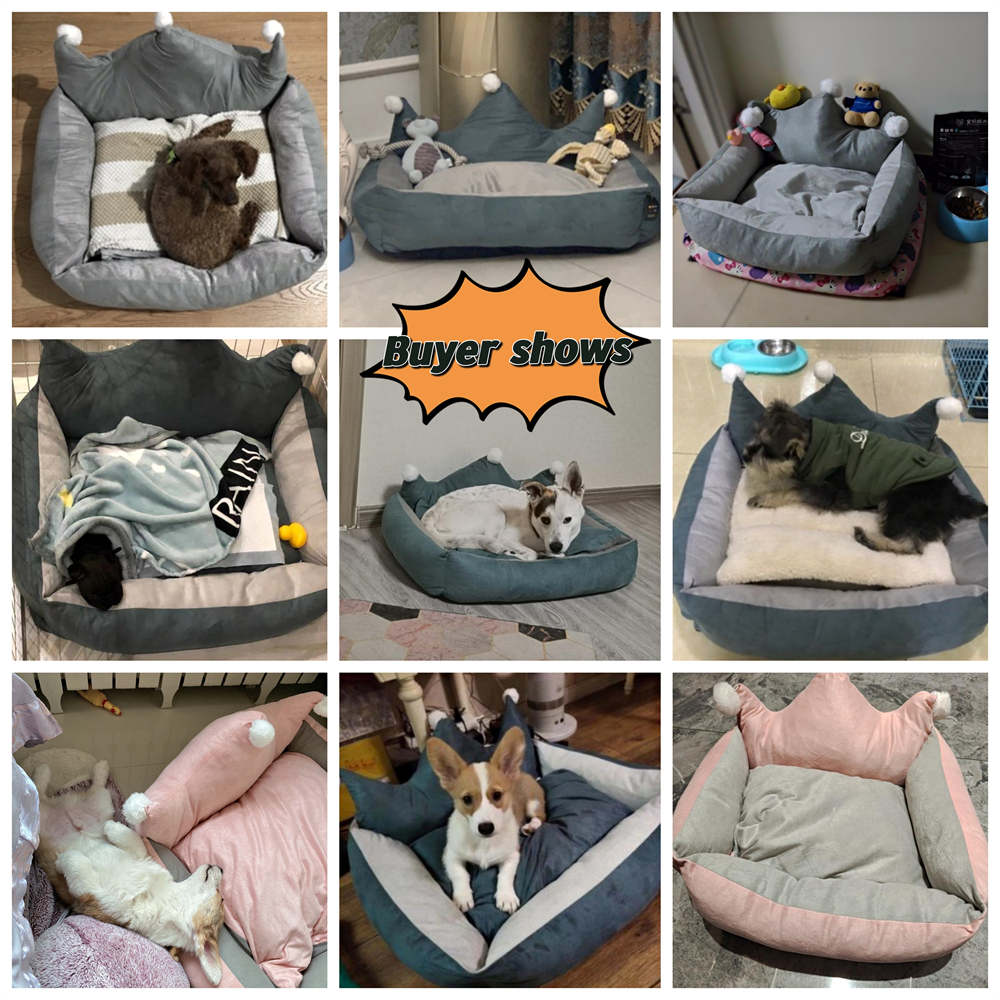 Soft Plush Crown Cat Bed