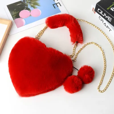 Soft Plush Heart Shaped Purse Soft Plush Heart Shaped Purse