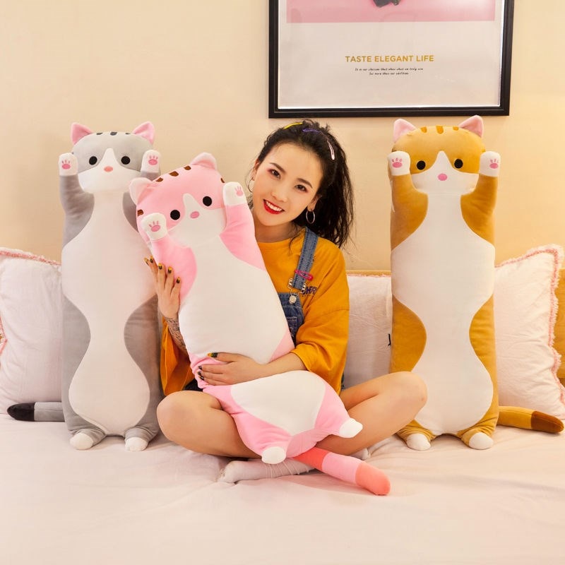 Soft Plush Long Cat Body Pillow