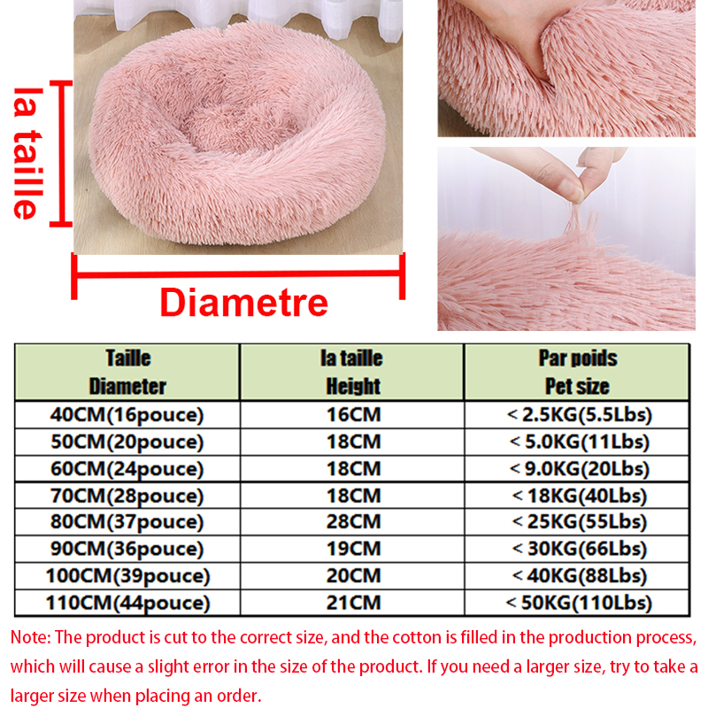 Soft Plush Round Bed for Dogs