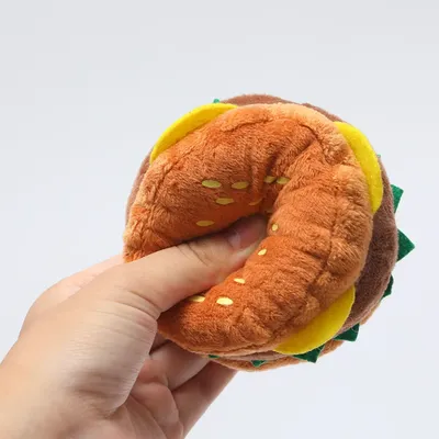 Soft Plush Squeaky Hamburger Dog Toy