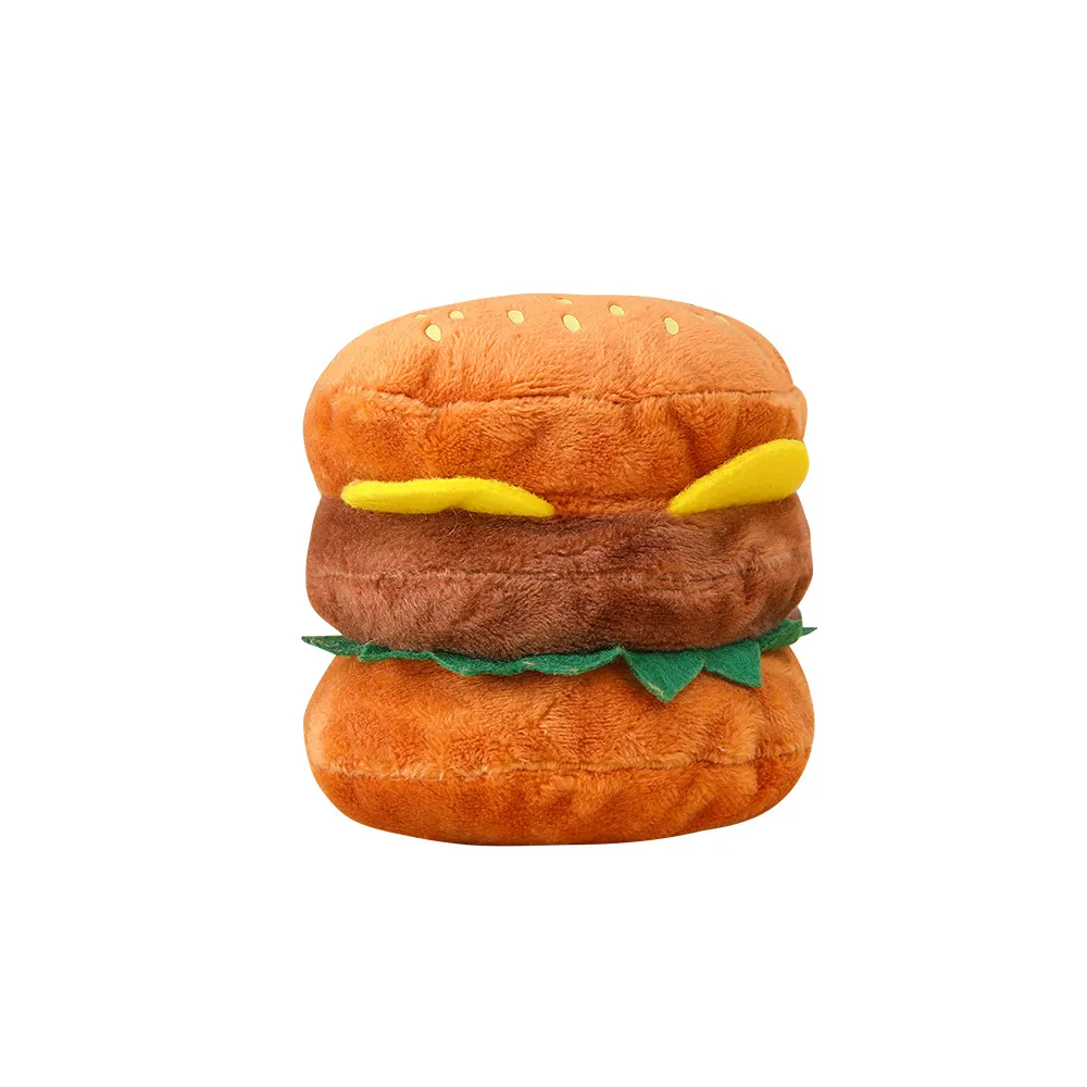 Soft Plush Squeaky Hamburger Dog Toy