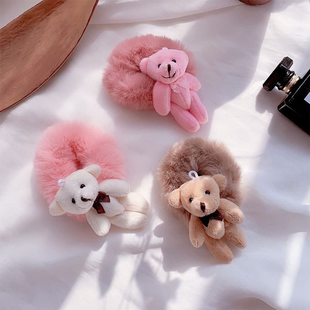Soft Plush Teddy Bear Scrunchie