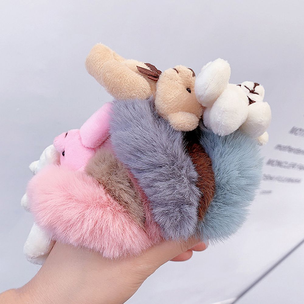 Soft Plush Teddy Bear Scrunchie
