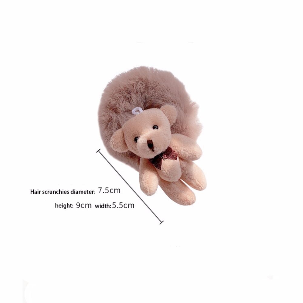 Soft Plush Teddy Bear Scrunchie