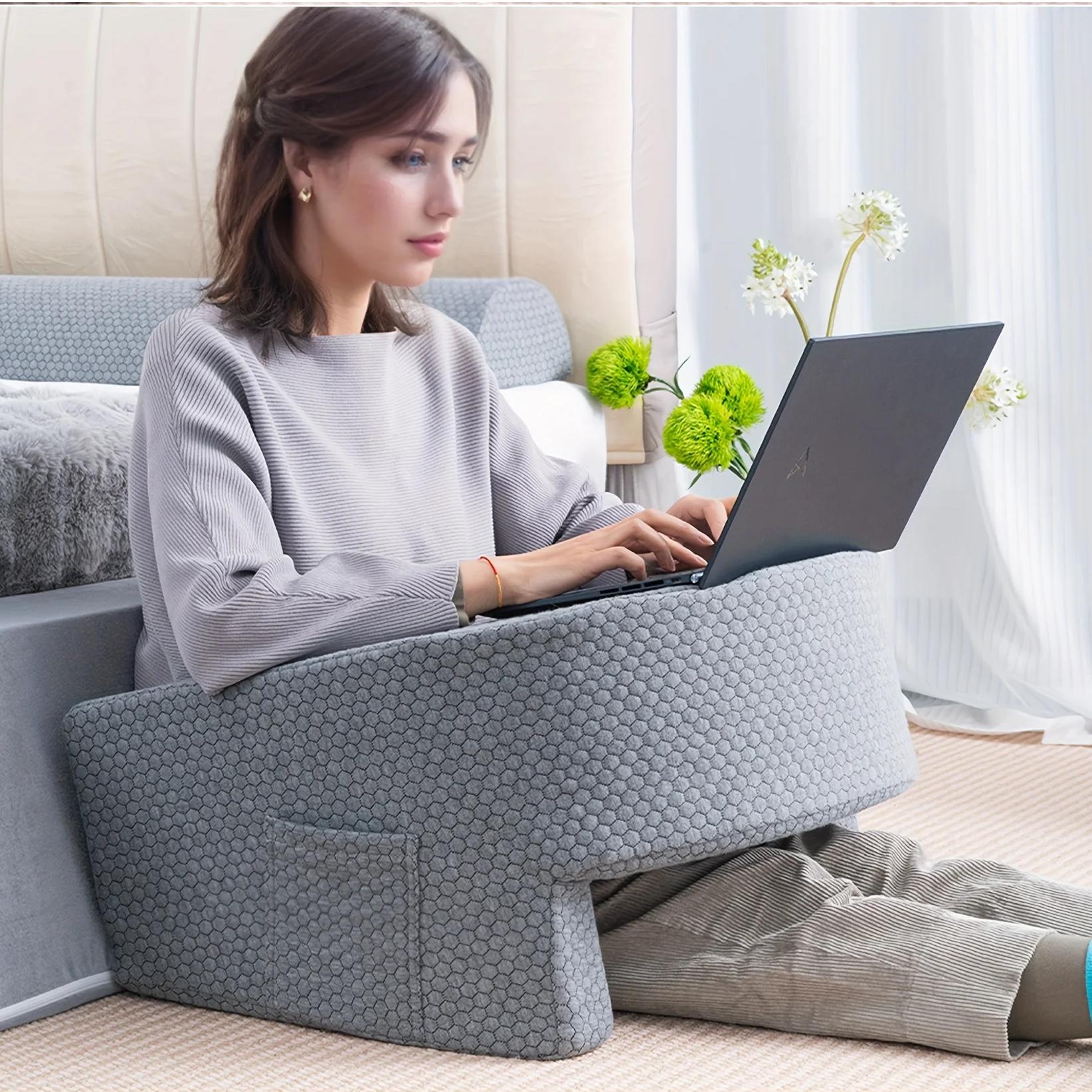 Soft Reading Pillow, Arm Rest Lap Desk Pillow for Gaming,Working, Sitting in Floor Sofa,with Removable and Washable