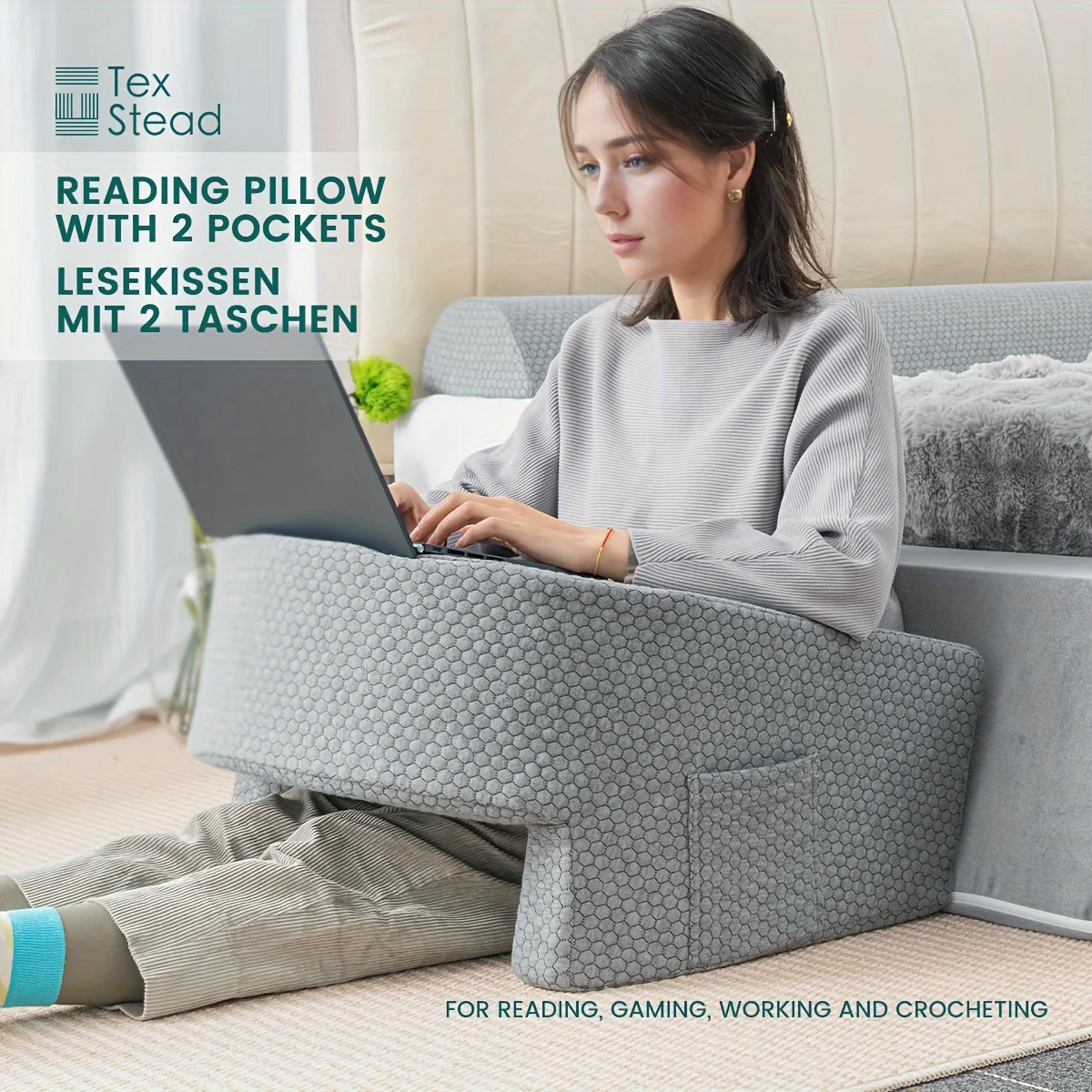 Soft Reading Pillow, Arm Rest Lap Desk Pillow for Gaming,Working, Sitting in Floor Sofa,with Removable and Washable Soft Reading Pillow, Arm Rest Lap Desk Pillow for Gaming,Working, Sitting in Floor Sofa,with Removable and Washable