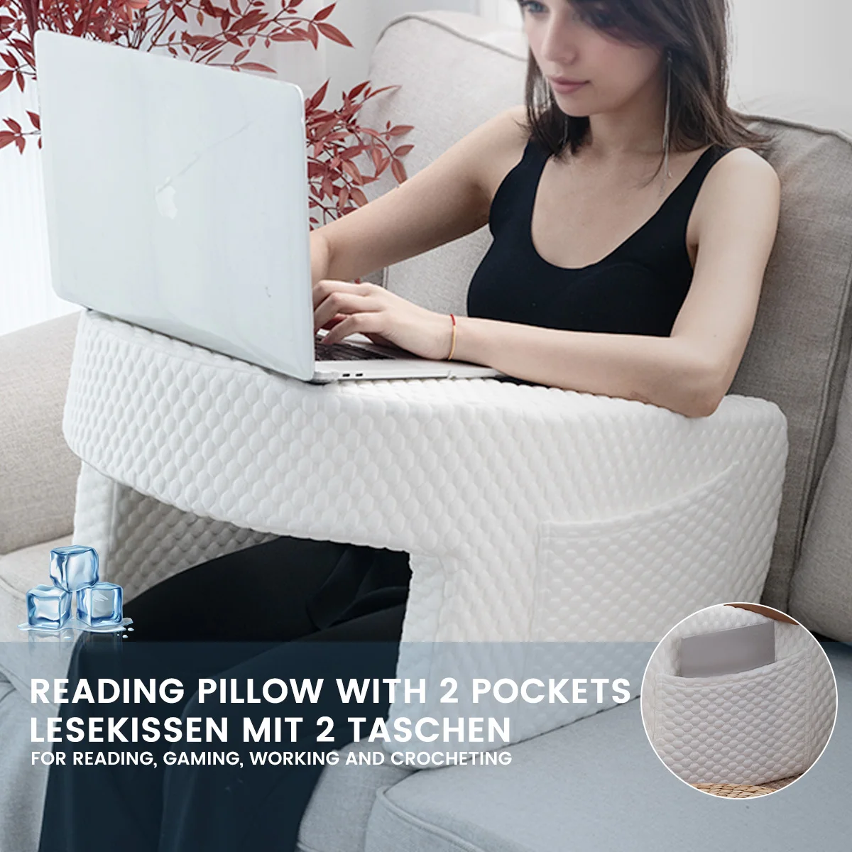 Soft Reading Pillow, Arm Rest Lap Desk Pillow for Gaming,Working, Sitting in Floor Sofa,with Removable and Washable Soft Reading Pillow, Arm Rest Lap Desk Pillow for Gaming,Working, Sitting in Floor Sofa,with Removable and Washable