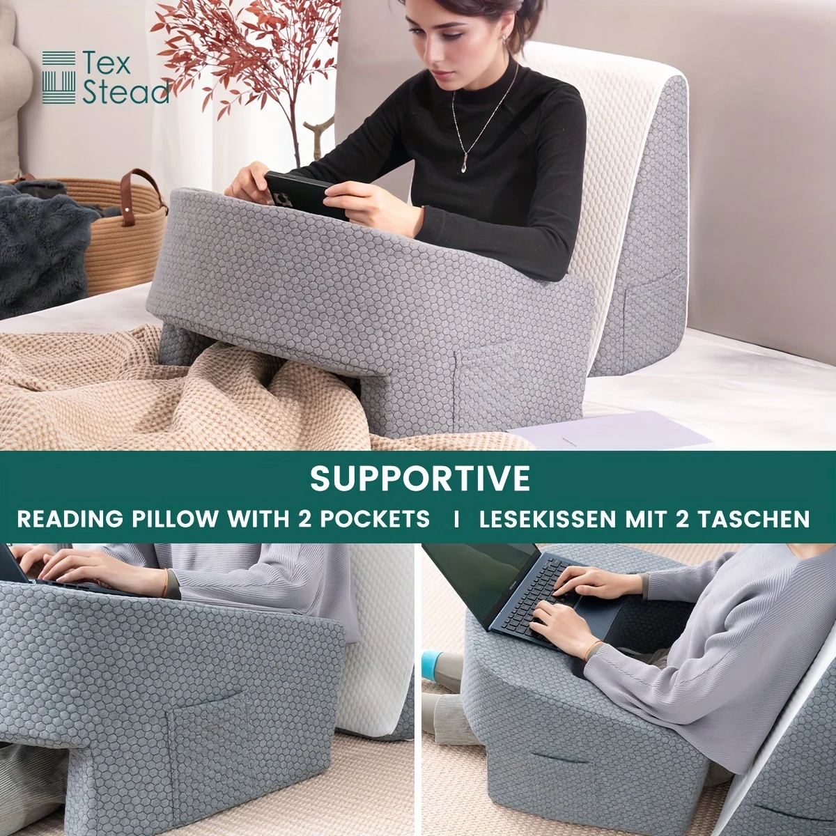Soft Reading Pillow, Arm Rest Lap Desk Pillow for Gaming,Working, Sitting in Floor Sofa,with Removable and Washable Soft Reading Pillow, Arm Rest Lap Desk Pillow for Gaming,Working, Sitting in Floor Sofa,with Removable and Washable