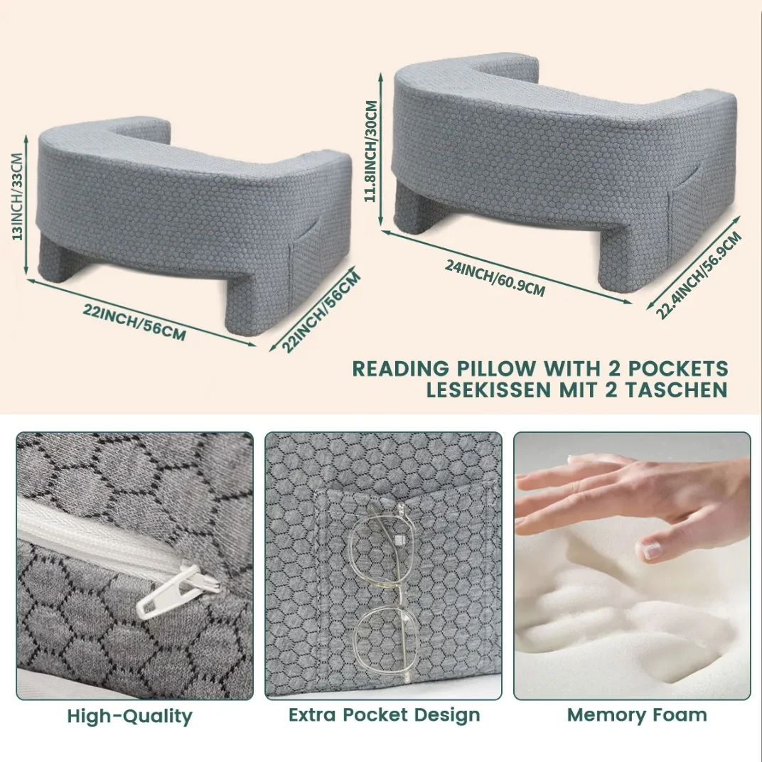 Soft Reading Pillow, Arm Rest Lap Desk Pillow for Gaming,Working, Sitting in Floor Sofa,with Removable and Washable Soft Reading Pillow, Arm Rest Lap Desk Pillow for Gaming,Working, Sitting in Floor Sofa,with Removable and Washable