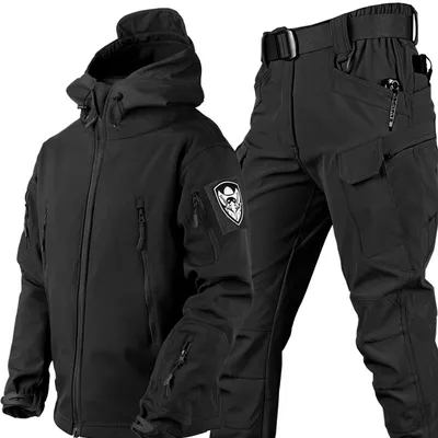 Soft Shell Autumn and Winter Plush Thickened Mountaineering Tactics Training Breathable Windproof Charge Suit