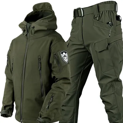 Soft Shell Autumn and Winter Plush Thickened Mountaineering Tactics Training Breathable Windproof Charge Suit