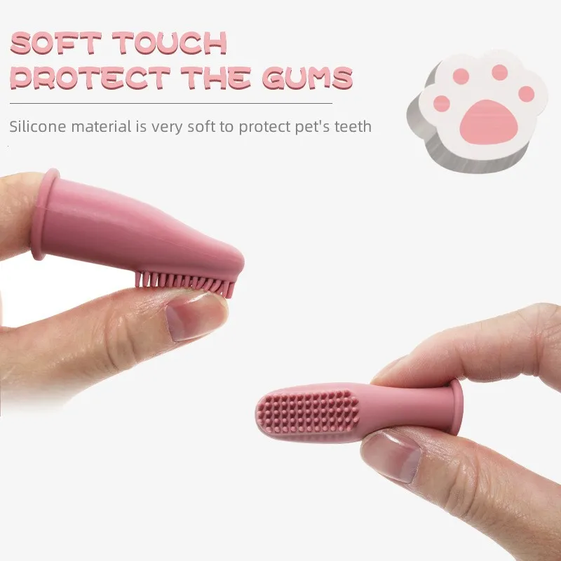 Soft Silicone Finger Dog Toothbrush (2 pcs)