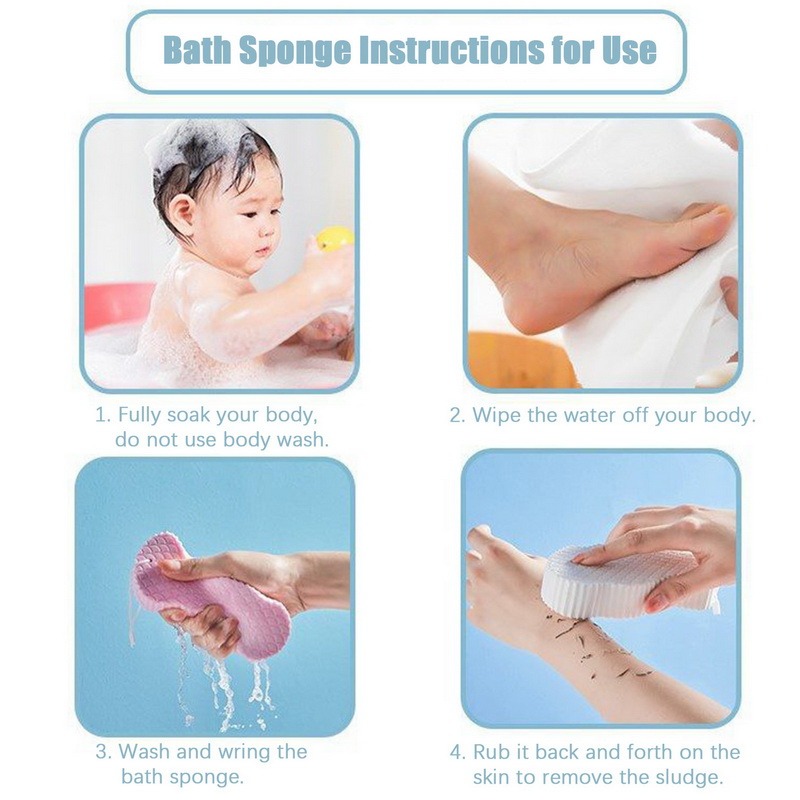 Soft Sponge Body Scrubber Bath Exfoliating Scrub Sponge Shower Brush Body Skin Cleaner Dead Skin Remover Exfoliante
