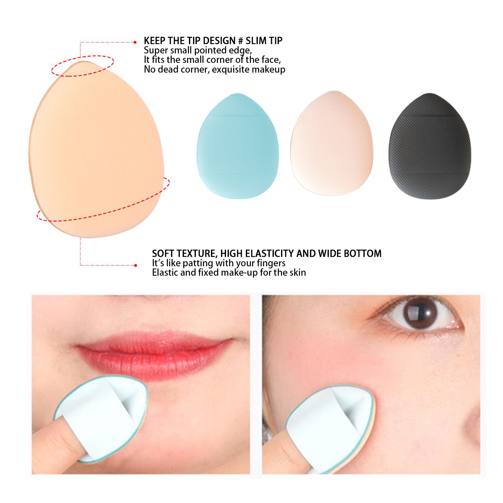Soft Sponge Finger Powder Puff